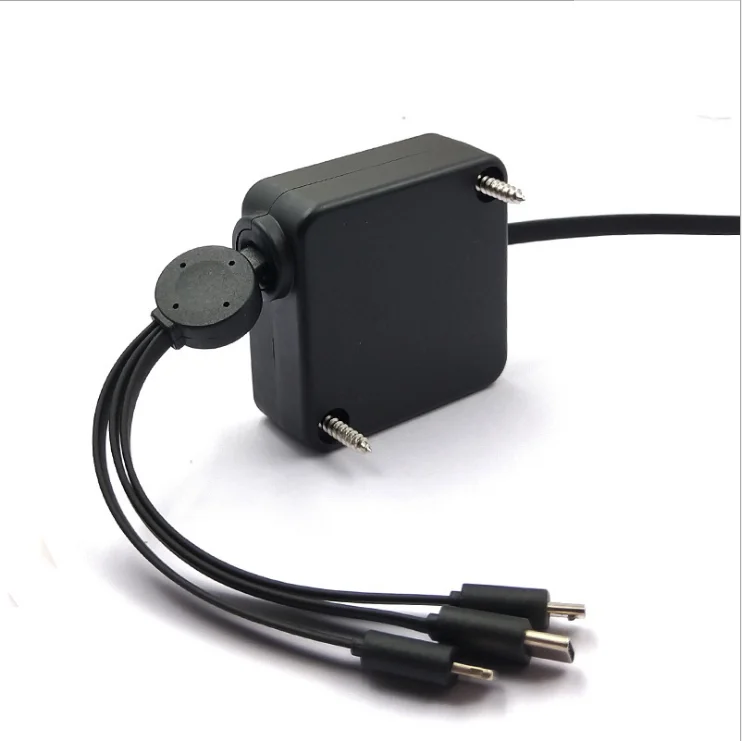 Retractable Usb Charger 3 In 1 Usb Cable Roller 12v Extension Reel