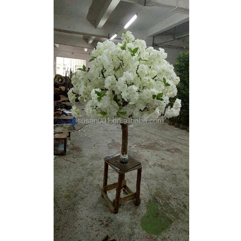 wholesale mini artificial white cherry blossom tree for home decoration