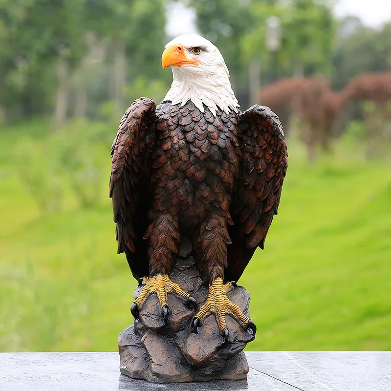 Living Decoration Art Statue Fiberglass Hawk Resin Eagle Sculpture ...