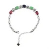 High Polish natural gemstone jewelry ruby emerald sapphire 925 sterling silver chain bracelet exporter