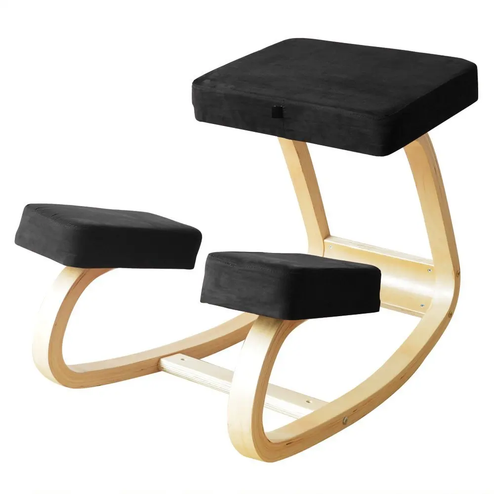 Ergonomic Kneeling Chair ergonomic chair Office chair Family chairThicker cushion more comfortable Business friends gifts to share(Black)