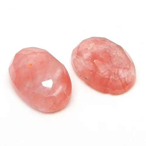Pink Color Crack Crackle Glass Gemstone 21x16mm Oval Cabochon 24.1 Cts