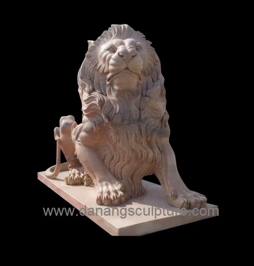 Outdoor Large White Marble Lion Statue For Sale Garden Life Size Stone Lion Statue Dsft149