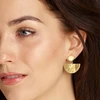Hammered Design Fashion Moon Shaped Geometric Women Stud Earring