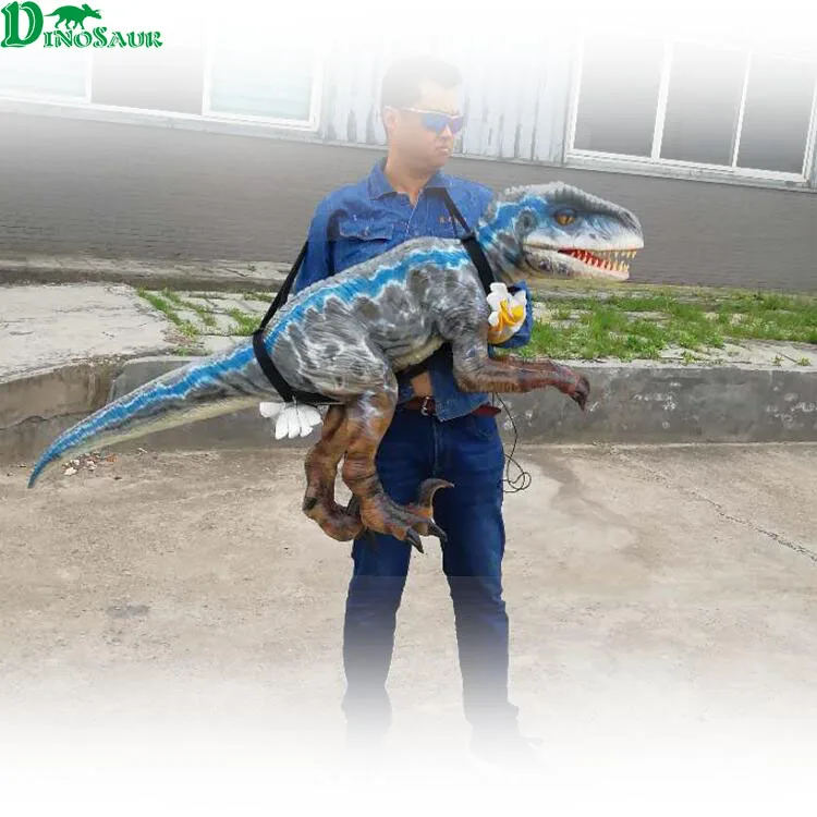 large blue raptor toy