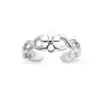 925 Sterling Silver Single Nature Inspired Big Petal Flower Open Ended Band Adjustable Toe Ring