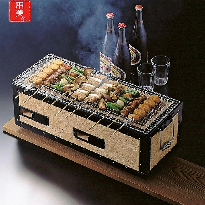
Premium charcoal bbq grill with wooden base made in Japan 