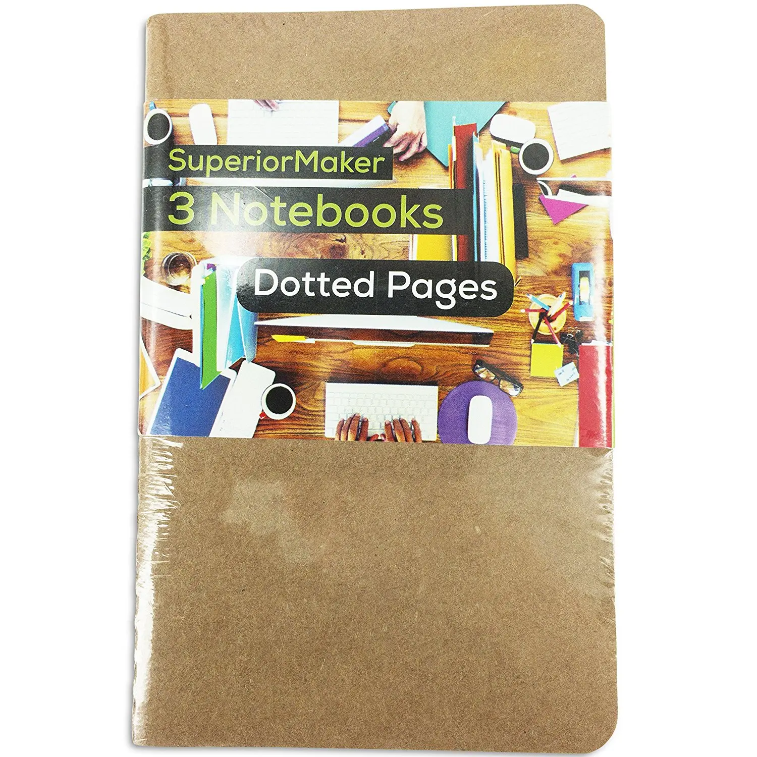 kraft dotted notebook