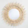 Hot deals sunglass rattan wall mirror home decoration hanging wall frame mirrors wholesale