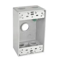 Morris Products 36550 Weatherproof One Gang Flanged Box Extension Adapter 3//4 Outlet Hole Diameter 5-1//4 Length 3-1//2 Width 6 Outlet Holes 1-1//2 Depth Gray 2 Closure Plugs 5-1//4 Length 3-1//2 Width 1-1//2 Depth 3//4 Outlet Hole Diameter