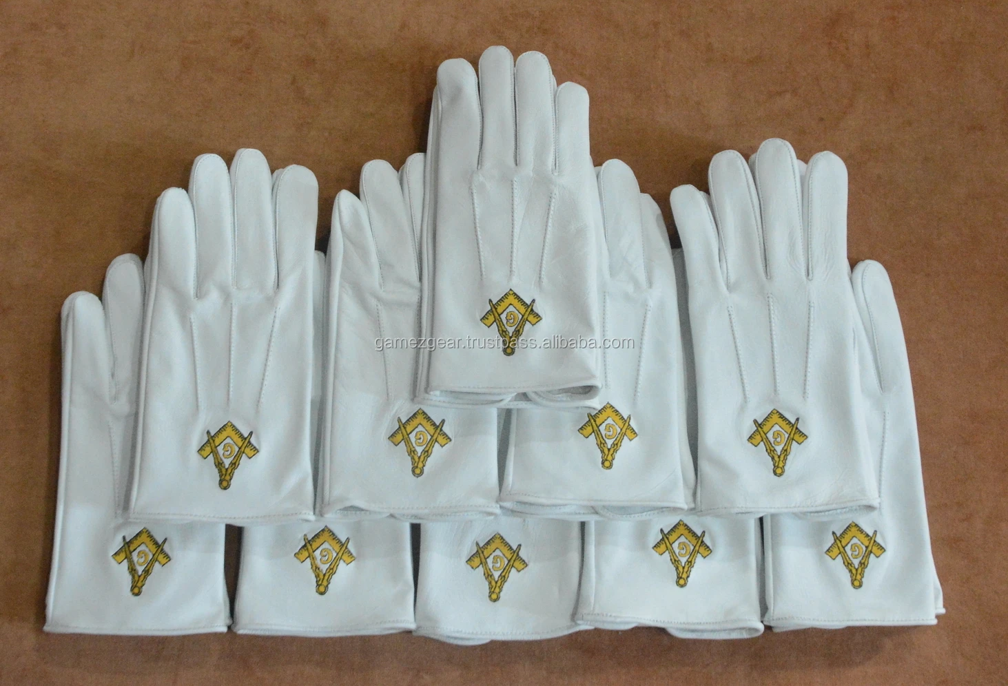 Masonic York Rite Cryptic Masonry The Royal & Select Master Cotton Fabric Gloves 