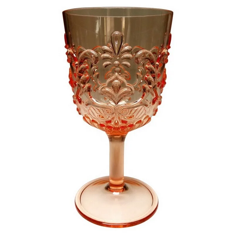 15.5oz Embossed Plastic Colored Drinking Goblet Buy 450ml Patio Plastic Wine Glass Goblet