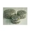 Round Mother of pearl mosaic Wooden Box set of three pcs Available in all sizes
