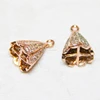 11x17mm Tassle Cap Rose Gold Plated CZ Pave Setting