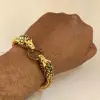 Fine Jewelry 18 Kt Solid Yellow Gold Lion Men's Bracelet 8.5 inches 24.880 Grams