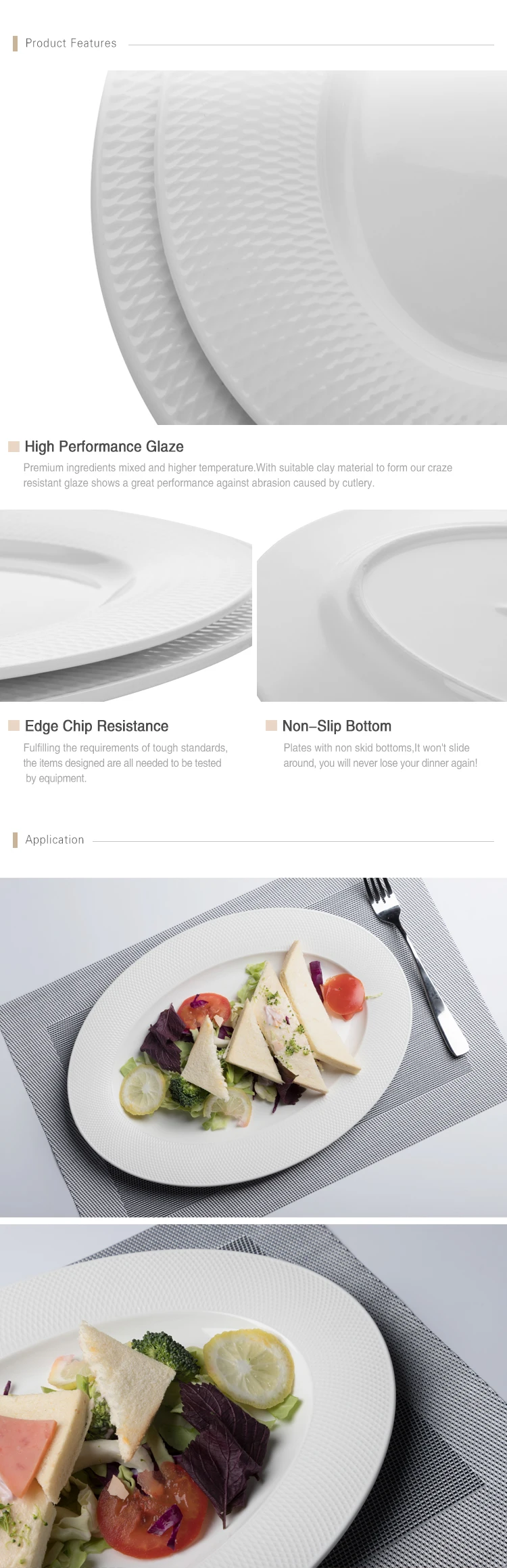 Wholesale Banquet Hotel Porcelain Oval Shape Dish, Hot Selling Catering Vajilla Hotel Restaurant Porcelain Oval Plate/