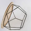 SMETA approved factory Polygon Table , Black Powder Coated & wooden , Metal Round Table