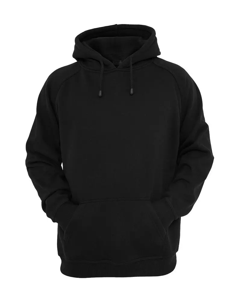 Hooded Plain Black Sweatshirt Men Women 