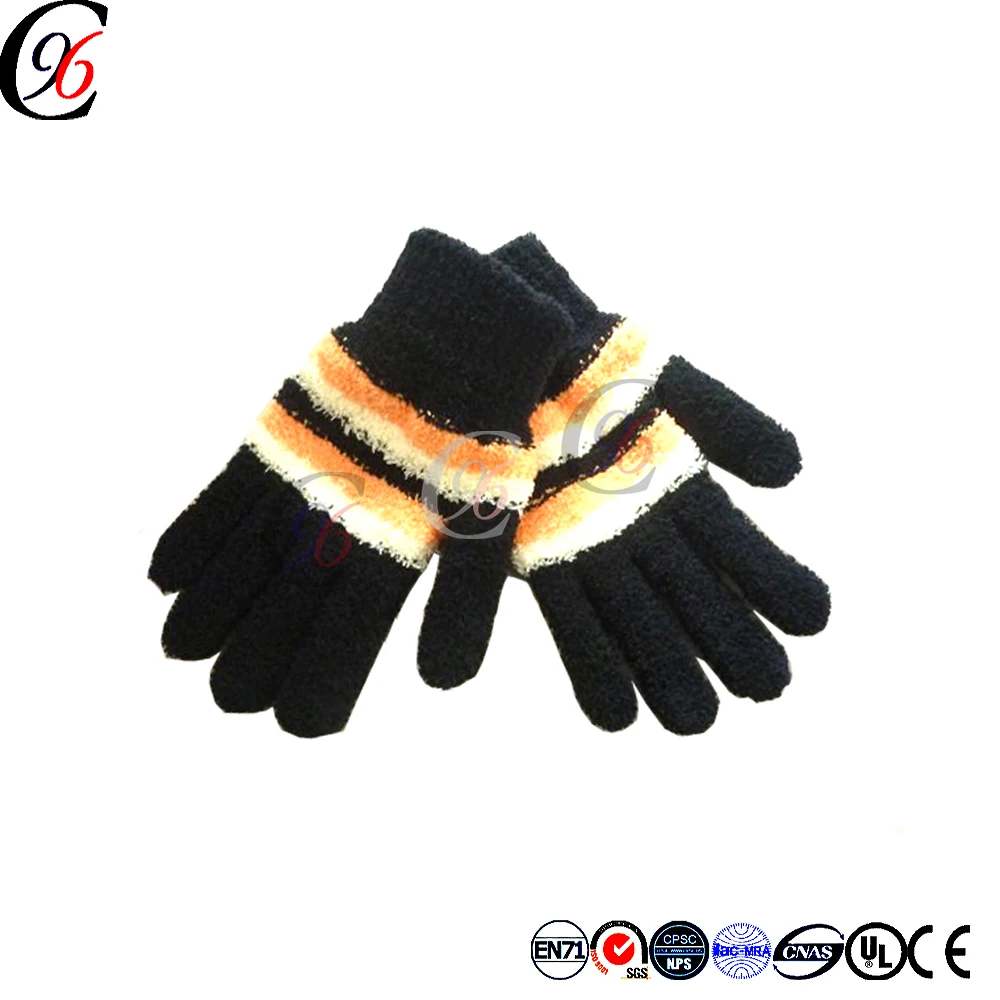 Chengxing top quality custom wholesale acrylic knitted crochet keep warm acrylic magic stretch cheap funny winter glove