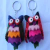 Felted Owl shape key ring