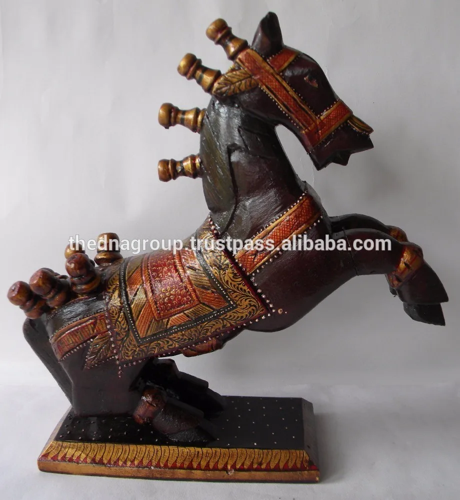 アンティーク】インドの鋳造工芸品✨馬に乗る兵士のブロンズ像-
