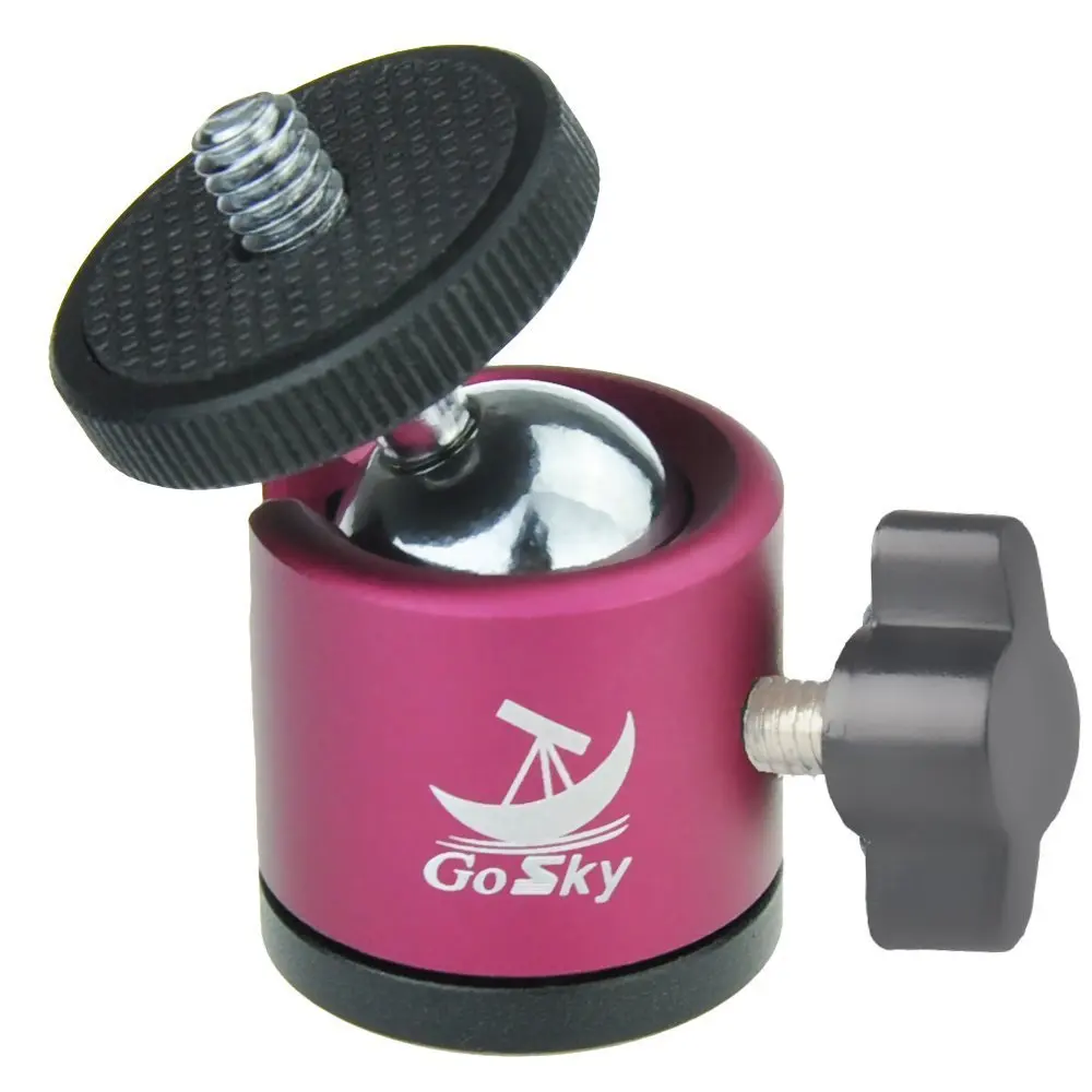 Gosky 360 Degree 1/4" Screw Mini Ball Head Mount for Digital Camera / Compact DSLR / Cell Phone / Monopod / Gopro / Light Stand / Light House-Tripod ball mount Aluminum House and Steel Ball