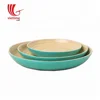Spun bamboo fruit dish, round natural color, high quality and eco-friendly, handicraft in Vietnam