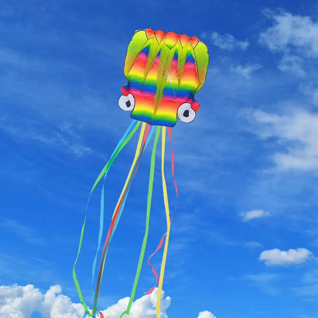 MagiDeal 4m Easy to Fly Red Single Line Octopus Kite+100m Kite Line
