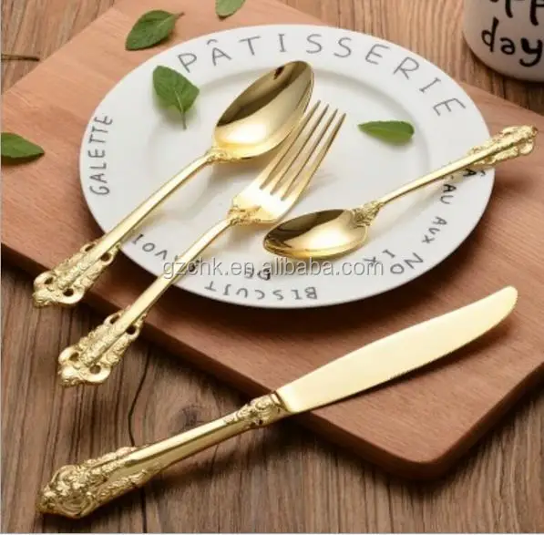 Wholesale Gold Plated Flatware Sets,Bulk Gold Flatware,Wedding Cutlery Set B995 Buy Royal