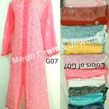 embroidered georgette kurtis