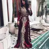 new arrival 2019 designer moroccan caftan dark red shinny satin with awesome hand embroidery zari pearls sequins stones beads