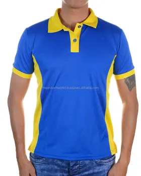 royal blue and yellow polo shirt