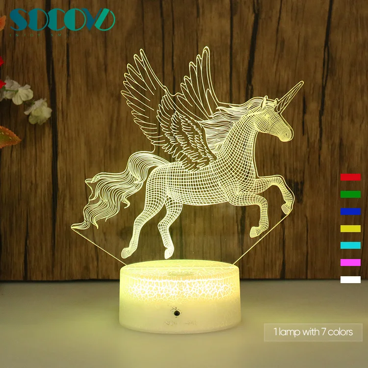 Factory wholesale OEM customized New Cartoon Lamp 3D Night Light 3D Illusion Lamp 3D LED Night Light For Kids