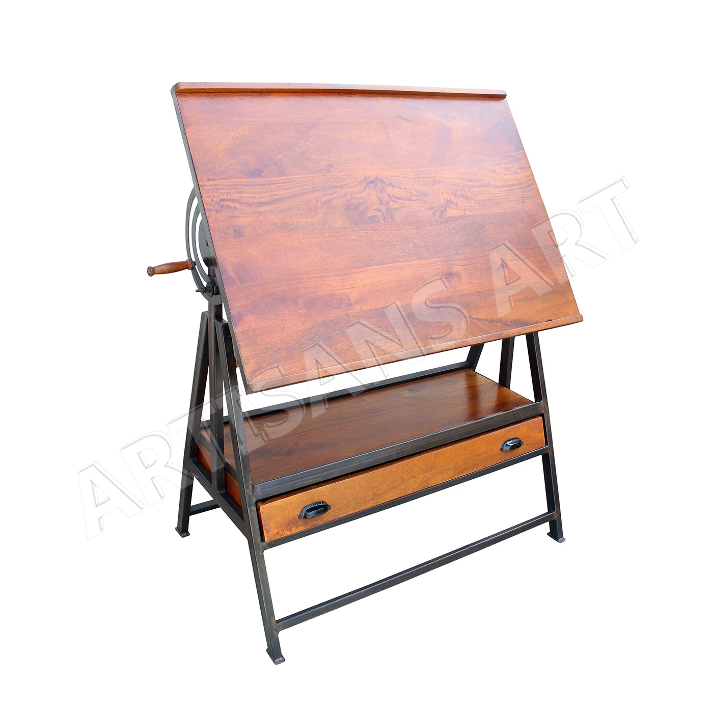 Modern Professional Industrial Adjustable Drafting Table,Rustic