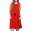 Wellco 2019 explosion women's sleeveless loose vest solid color large size dress