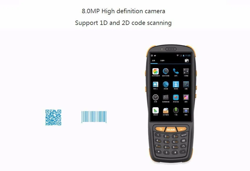 Zkc3503 Inventory Barcode Scanner Wireless Pda With 4g Wifi Nfc/rfid