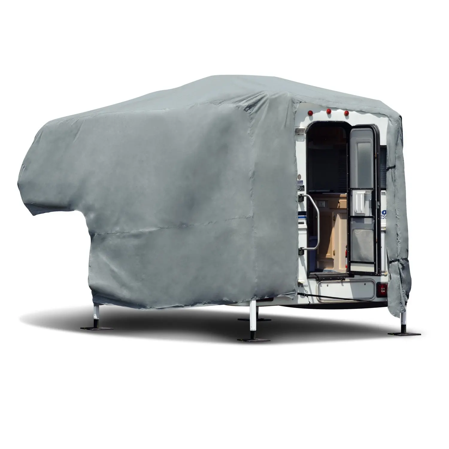 Budge Truck Camper Covers Fits Truck Camper RVs 10 to 12 Long Gray, Polyproplyene