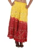 Custom Made Ethnic Tie Dye Yellow & Dark Red Cotton Young Girl Casual Skirt