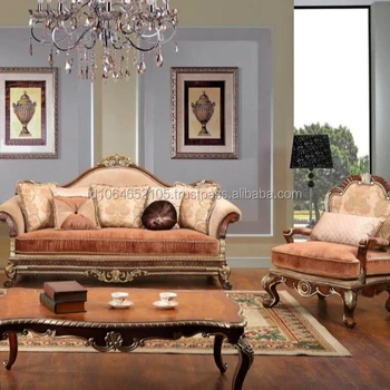 European Style Living Room Sofas Antique Wooden Sofa Sets Hand