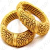 Traditional Indian Gold Plated 22kt Embossed Filigree Work Handmade Artificial Ladies Wear Fancy Side Lock Openable Bangles Set