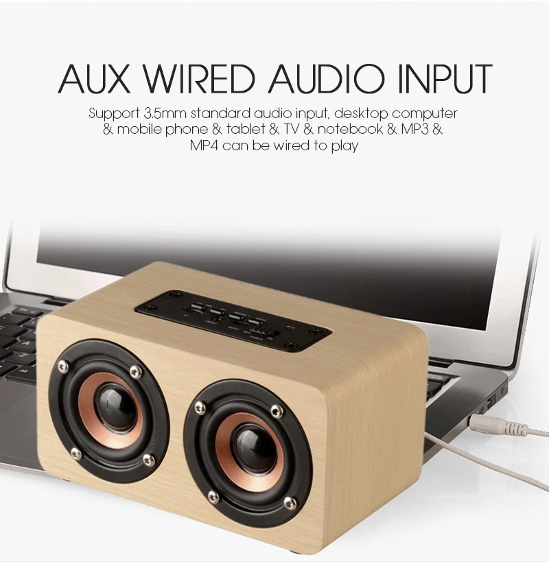 Portable Wireless Plywood Speaker, Allstar Mini Wooden Bluetooth Speaker - ANKUX.COM