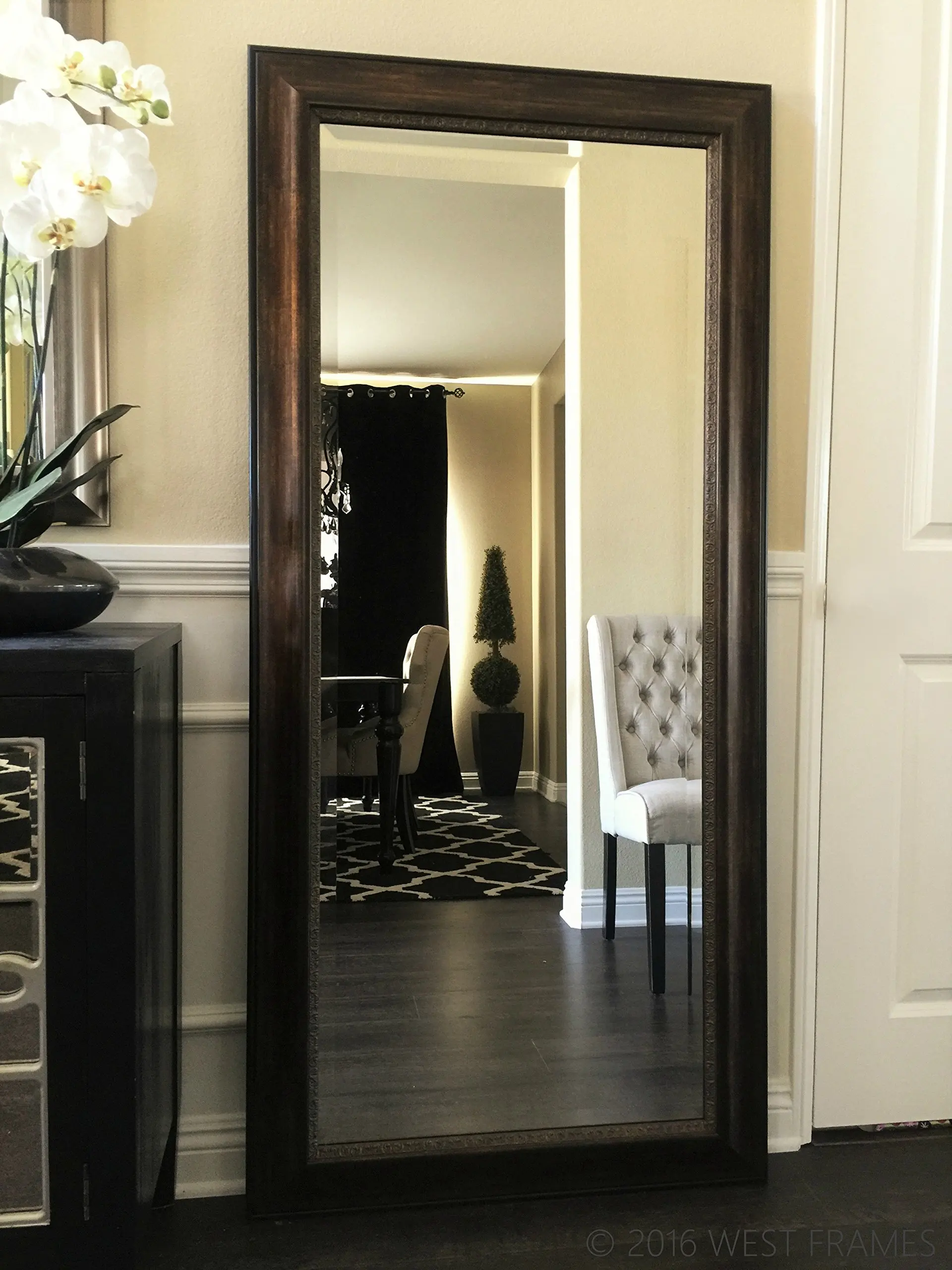 arched gold floor mirror
