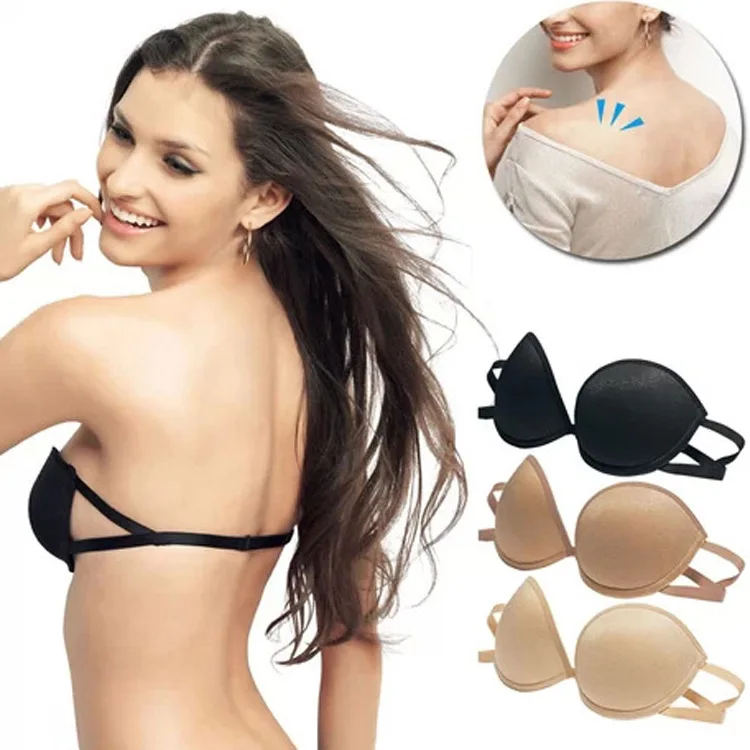Adhesive Sticky Bras Backless Invisible Lingerie for Women Sexy Wedding  Underwear with Transparent Strap Push Up Silicone Bras - AliExpress