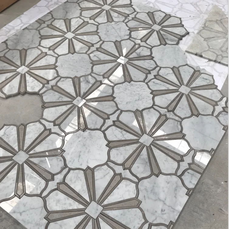 The Wall Floor Tiles Waterjet Marble Mosaic Tile Product On Alibaba Com