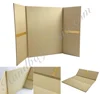 Plain Gold Silk Laminated Cardboard Wedding Invitation Gatefold Creation