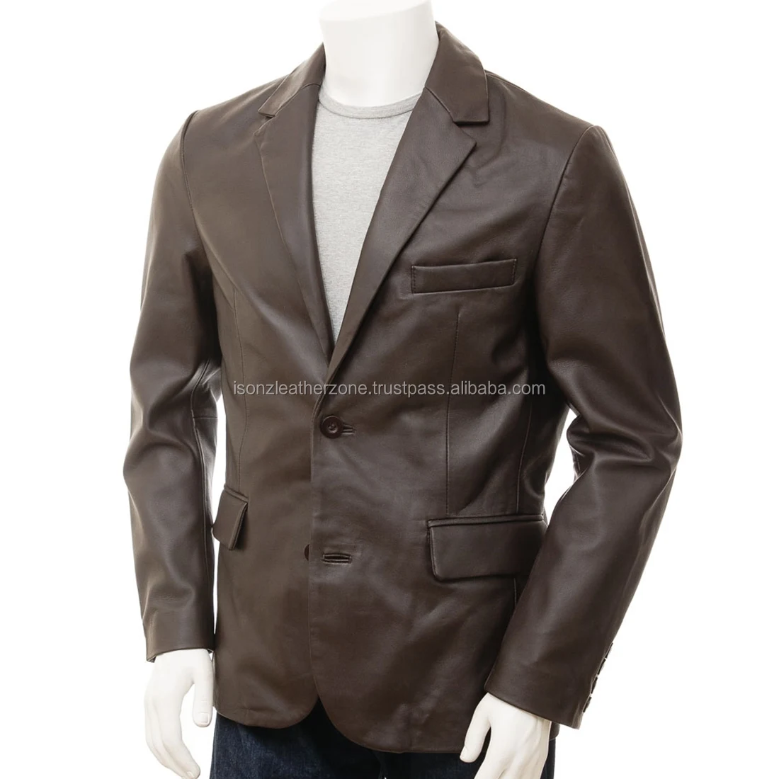 Source Brand New Men's Genuine Lambskin Leather Blazer Coat Jacket