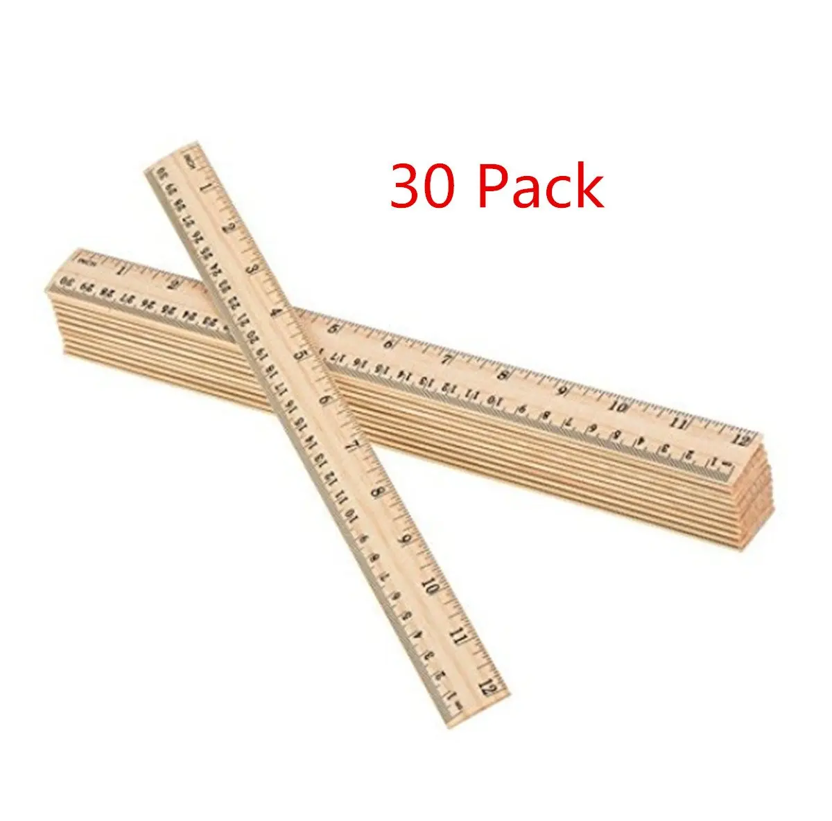 12 Inch and 30 CM SODIAL 20 PCS Pack Wood Ruler for School //Office //Student Wooden Measuring Ruler With 2 scale