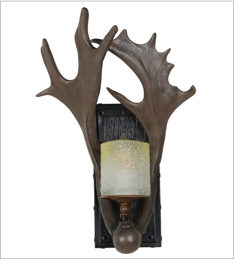 Faux Antler 2light Wall Light With Glass Shade Buy Antler Wall Lighting Fixtures,Led Wall