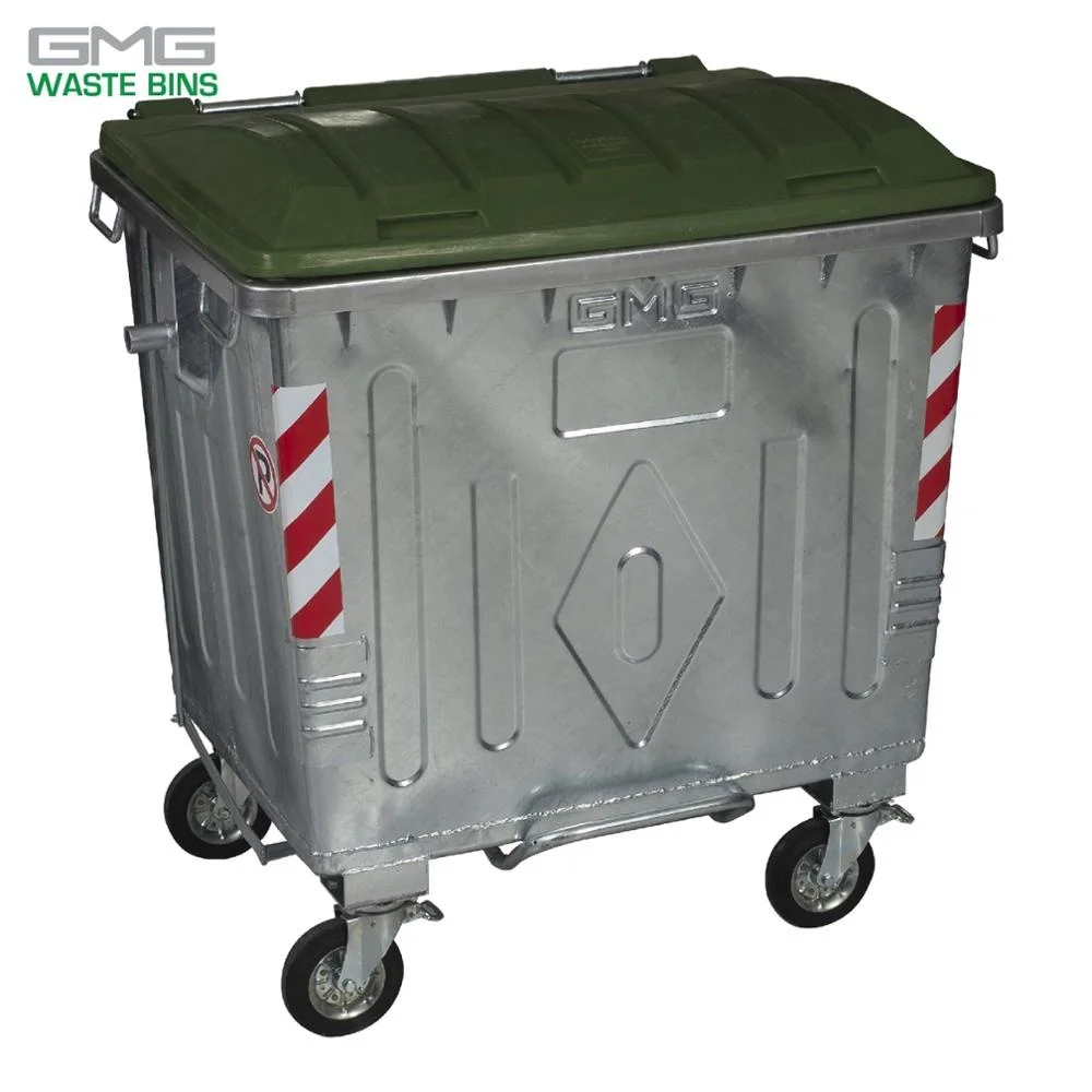 
1100LT Metal Waste Bin Container with Plastic Lid (GMG - GM 1100) 