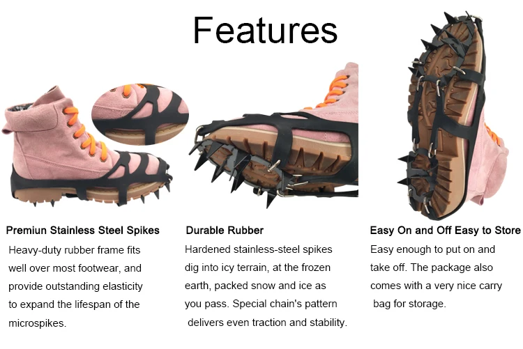 18 Stud Over Shoe Studded Ice Grips Safety Anti Slip Rubber Ice Grips